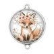 Connecteur Cabochon Argent - renard