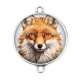 Connecteur Cabochon Argent - renard