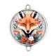 Connecteur Cabochon Argent - renard