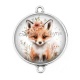 Connecteur Cabochon Argent - renard