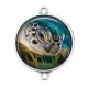 Connecteur Cabochon Argent - tortue