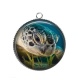 Pendentif Cabochon Argent - tortue