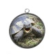 Pendentif Cabochon Argent - tortue
