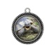 Pendentif Cabochon Argent - tortue