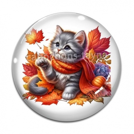 Cabochon Verre - chat