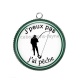 Pendentif Cabochon Argent - j'peux pas j'ai pêche