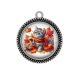 Pendentif Cabochon Argent - chat