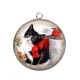 Pendentif Cabochon Argent - chat