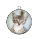 Pendentif Cabochon Argent - chat