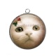 Pendentif Cabochon Argent - chat
