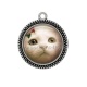 Pendentif Cabochon Argent - chat