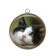 Pendentif Cabochon Argent - chat