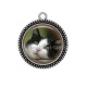 Pendentif Cabochon Argent - chat