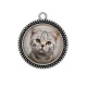 Pendentif Cabochon Argent - chat