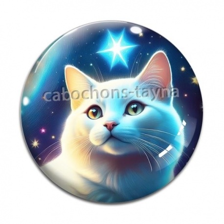 Cabochon Verre - chat