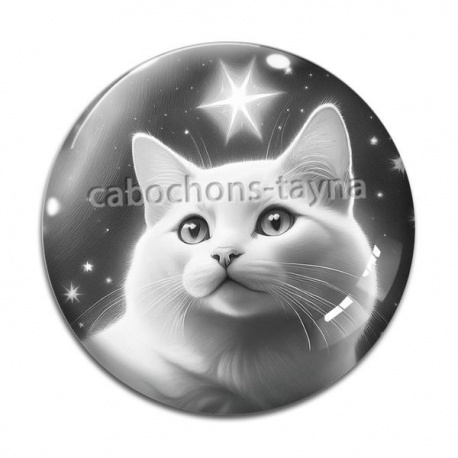 Cabochon Verre - chat