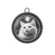 Pendentif Cabochon Argent - chat