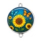 Connecteur Cabochon Argent - tournesol