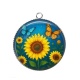 Pendentif Cabochon Argent - tournesol