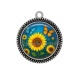 Pendentif Cabochon Argent - tournesol