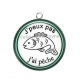 Pendentif Cabochon Argent - j'peux pas j'ai pêche