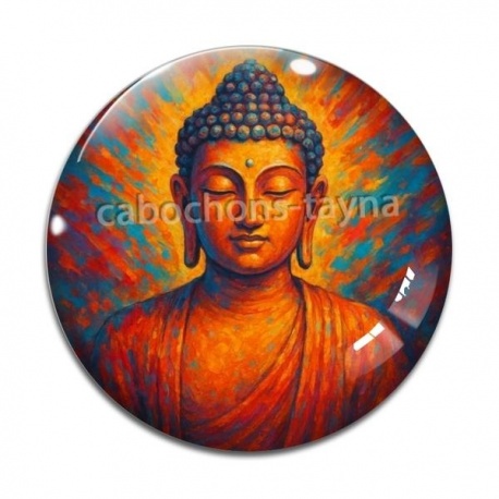 Cabochon Verre - bouddha méditation