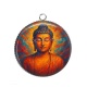 Pendentif Cabochon Argent - bouddha méditation