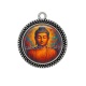 Pendentif Cabochon Argent - bouddha méditation