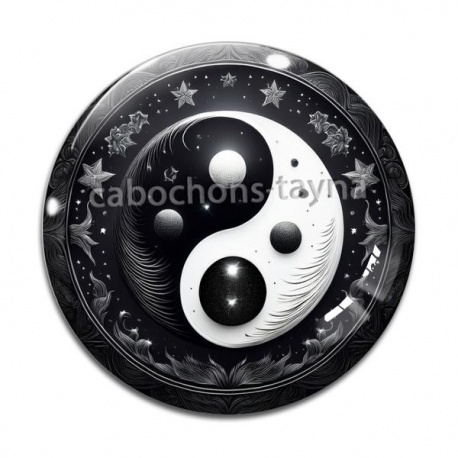 Cabochon Verre - yin yang