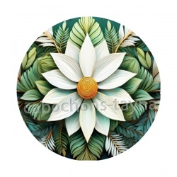 fleur ton blanche et vert