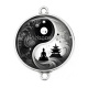 Connecteur Cabochon Argent - yin yan méditation