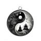 Pendentif Cabochon Argent - yin yan méditation