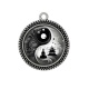 Pendentif Cabochon Argent - yin yan méditation