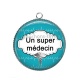 Pendentif Cabochon Argent - un super médecin
