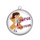 Pendentif Cabochon Argent - super docteur