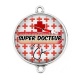Connecteur Cabochon Argent - super docteur