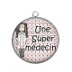 Pendentif Cabochon Argent - une super médecin