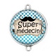 Connecteur Cabochon Argent - super médecin