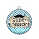 Pendentif Cabochon Argent - super médecin