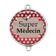 Connecteur Cabochon Argent - super médecin