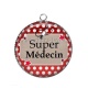 Pendentif Cabochon Argent - super médecin