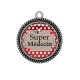 Pendentif Cabochon Argent - super médecin