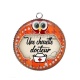 Pendentif Cabochon Argent - une chouette docteur