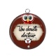 Pendentif Cabochon Argent - une chouette docteur