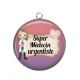 Pendentif Cabochon Argent - super médecin urgentiste