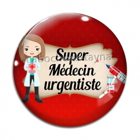 Cabochon Verre - super médecin urgentiste