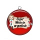 Pendentif Cabochon Argent - super médecin urgentiste