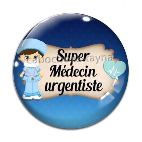 Cabochon Verre - super médecin urgentiste