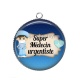 Pendentif Cabochon Argent - super médecin urgentiste