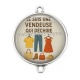 Connecteur Cabochon Argent - je suis une vendeuse qui déchire